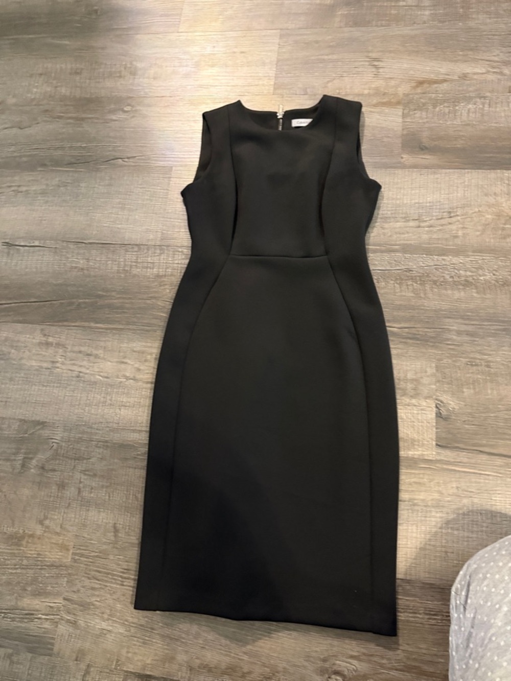 Calvin Klein Black Sleeveless Midi Sheath Dress